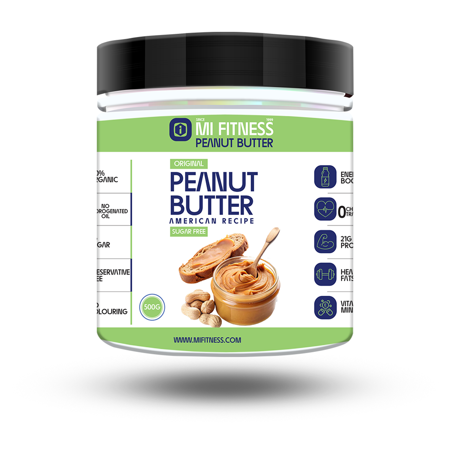 🇺🇸American Recipe Peanut Butter 500g - Mi Fitness - mi Fitness