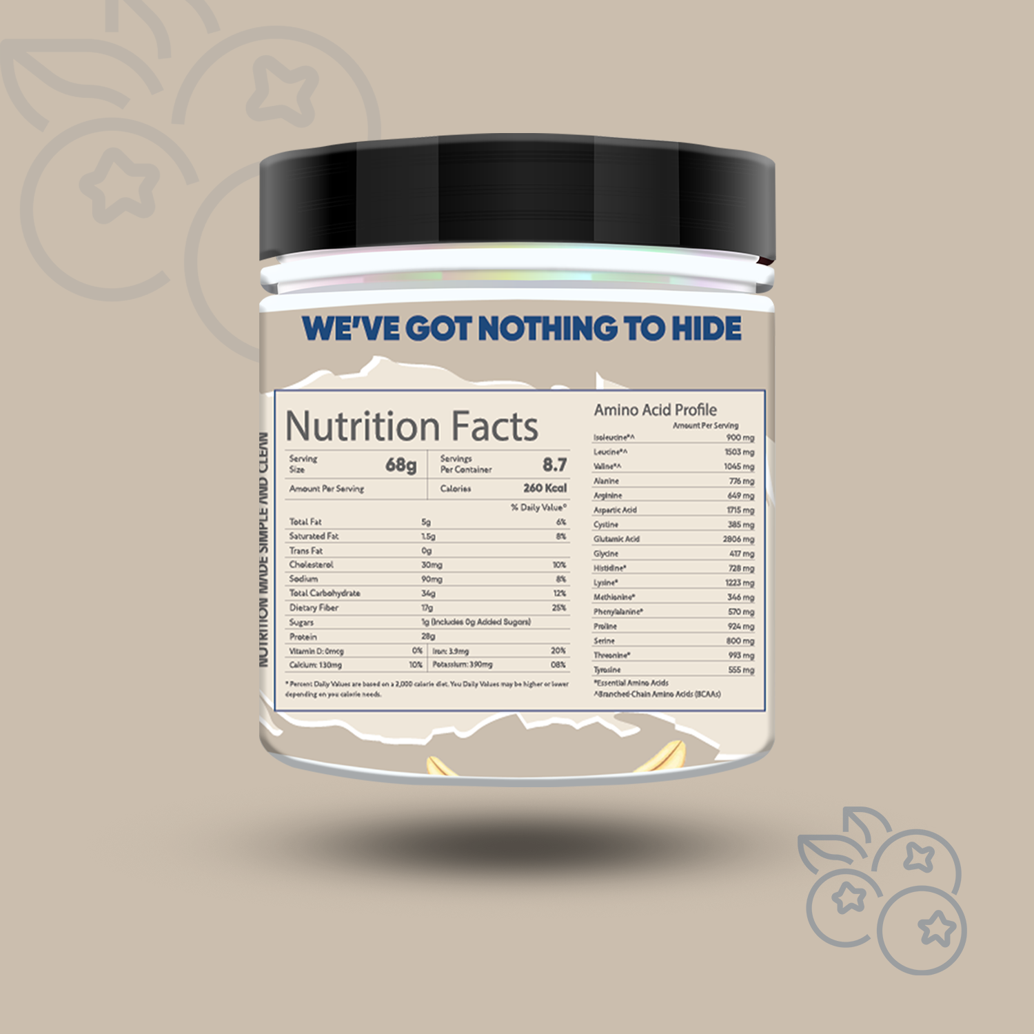 Whey Protein Overnight Oats – Blueberry 400g - mi Fitness