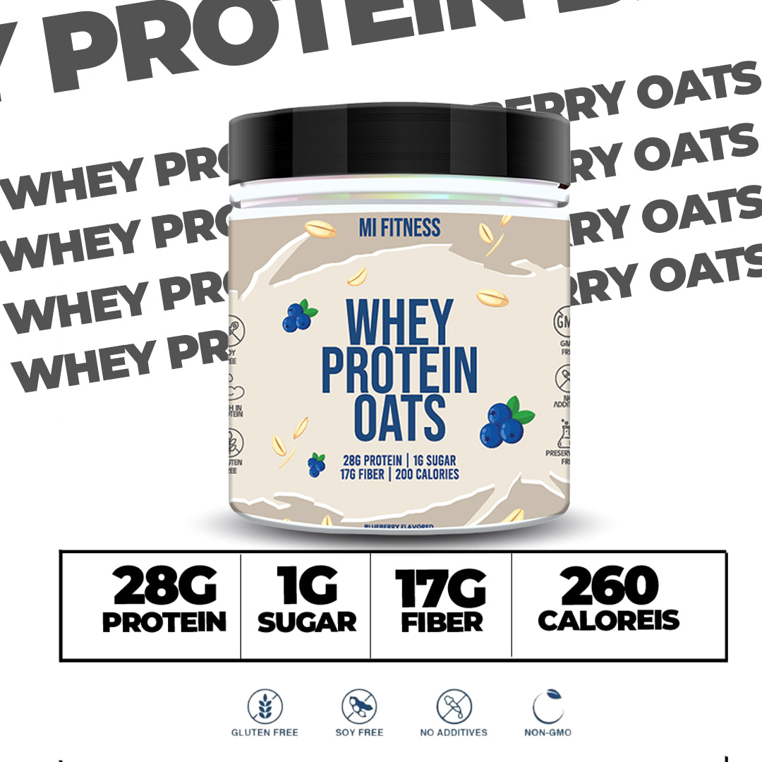 Whey Protein Overnight Oats – Blueberry 400g - mi Fitness