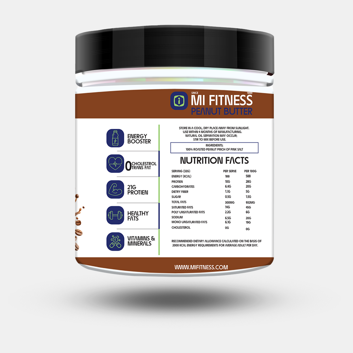 Peanut butter Protein Coffee Choco 500g - Mi Fitness® - mi Fitness