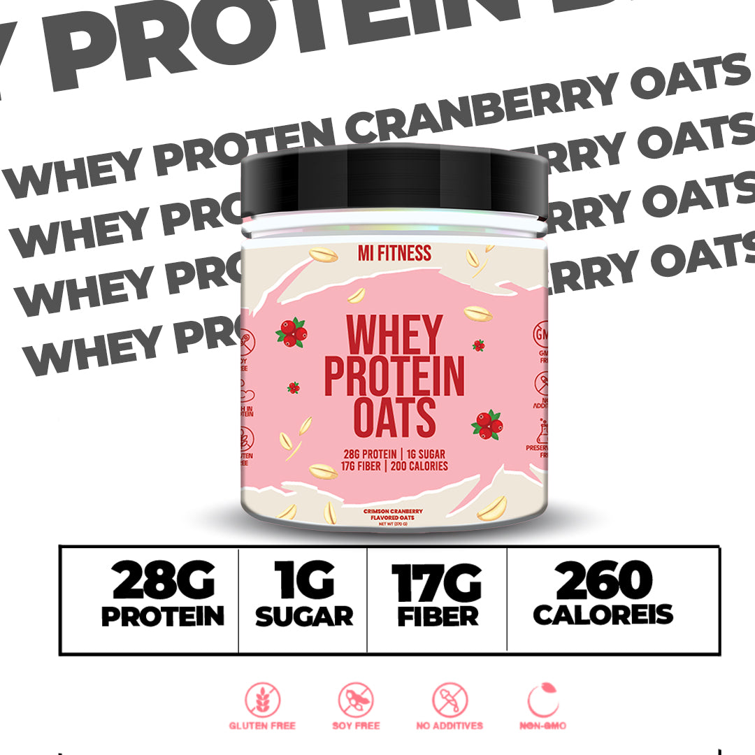 Whey Protein Overnight Oats – Cranberry 400g - mi Fitness