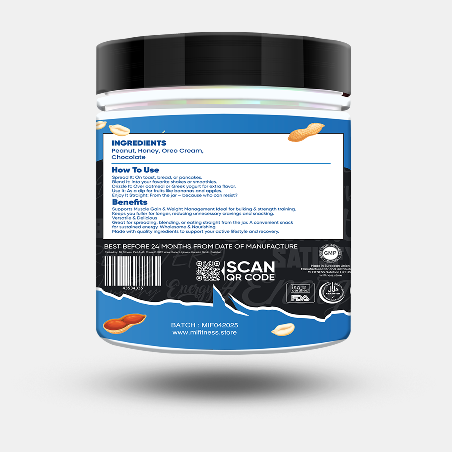 Peanut butter Oreo Cream Protein 500g - Mi Fitness®