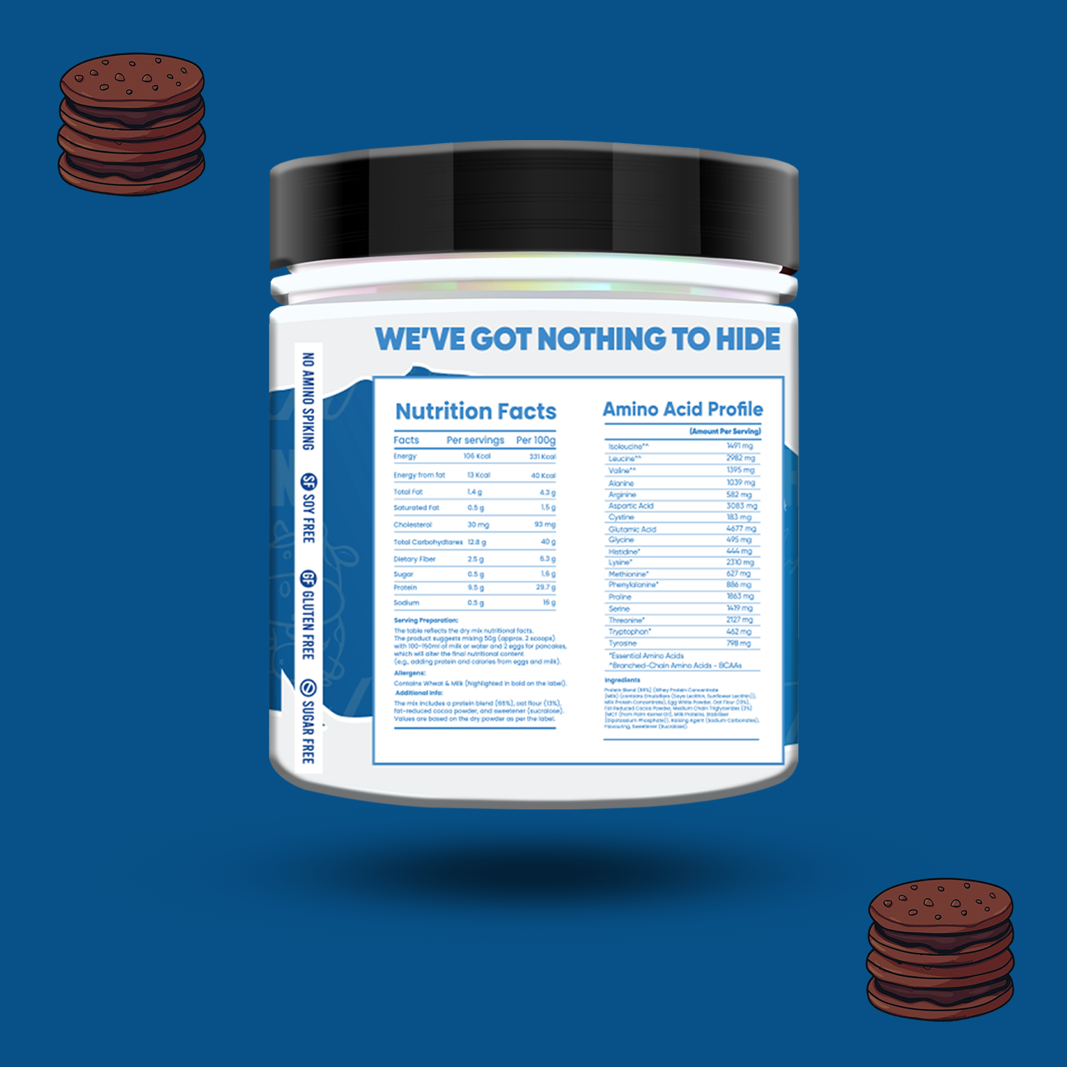 Whey Protein Pancakes | 29.7g Protein | Cookie and Cream