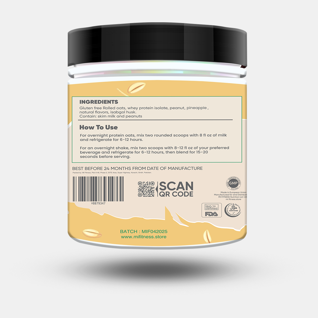 Whey Protein Overnight Oats – Pineapple 400g