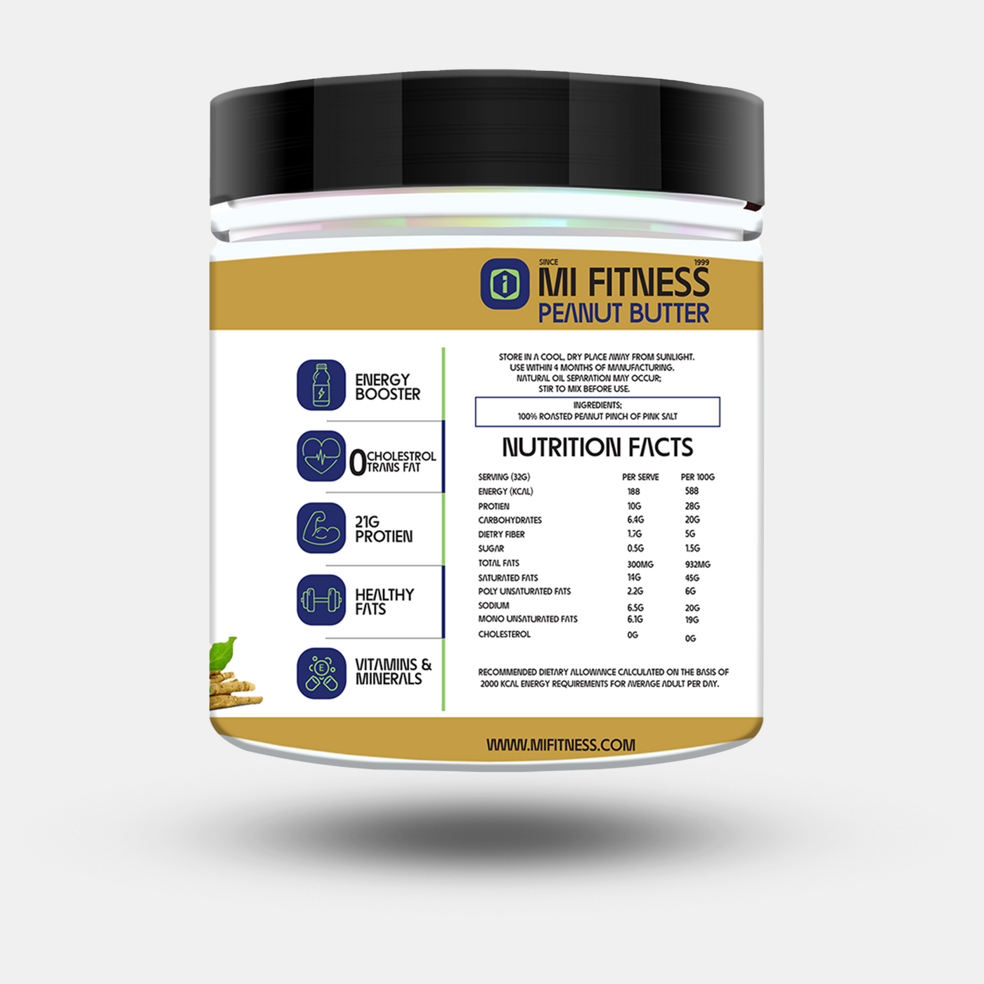 Peanut Butter Ashwagandha - Mi Fitness® - mi Fitness