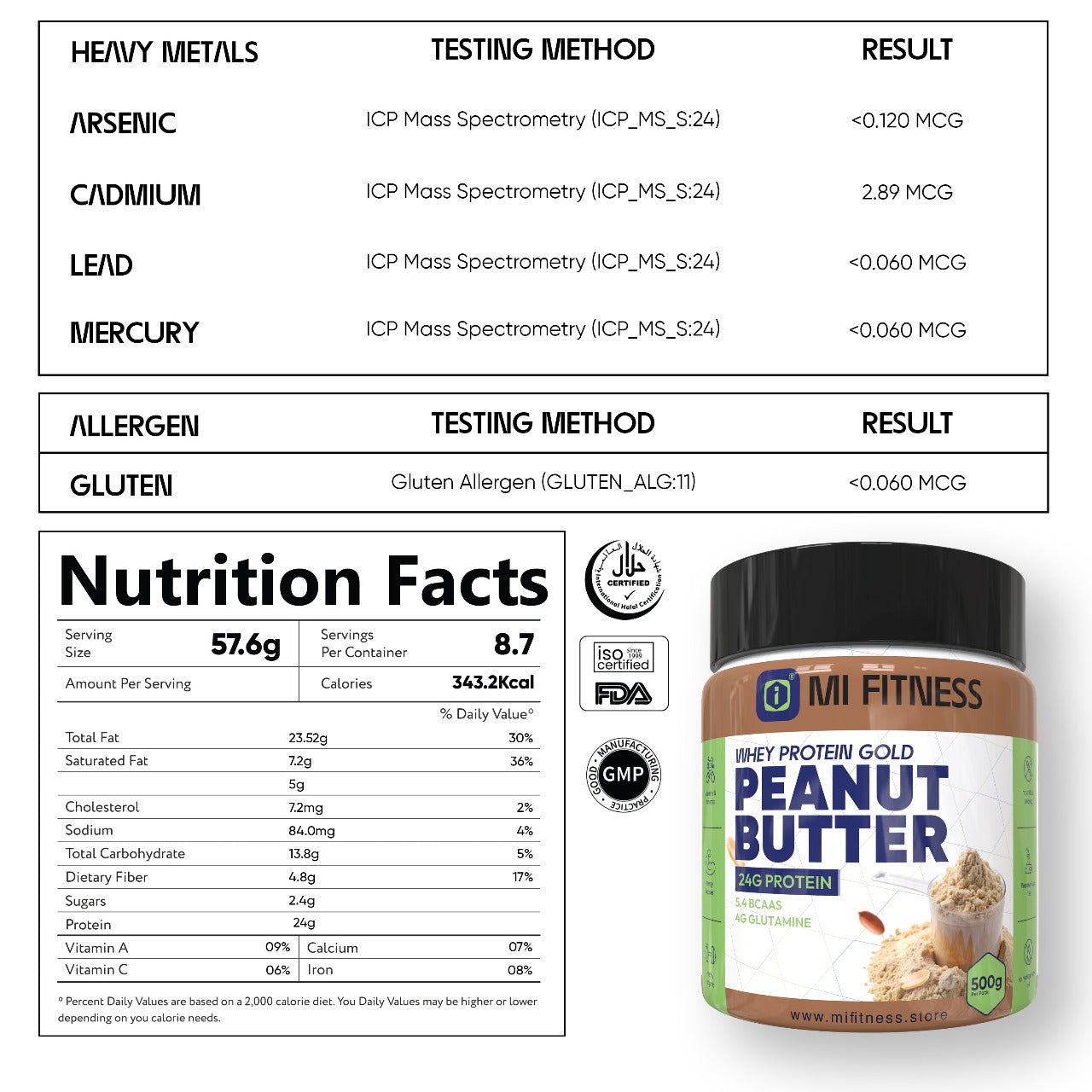 Peanut Butter Whey Gold 01 kg - Mi Fitness